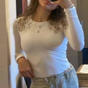 White Jersey long sleeve stop H&M